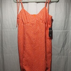 Juliana's Floral Orange Spaghetti Strap Dress
